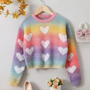 {SHEIN} Heart Ombré Sweater